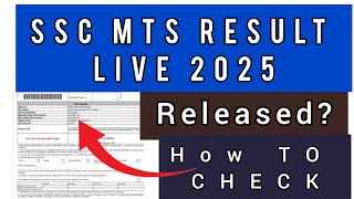 SSC MTS RESULT 2025  How To Check SSC MTS RESULT 2025 [upl. by Stelmach]