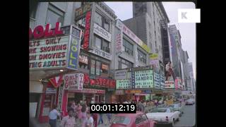 Early 1970s Gritty Times Square New York in HD from 35mm  Kinolibrary [upl. by Aniehs511]