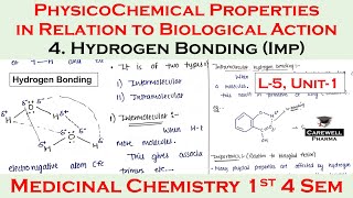 Hydrogen Bonding Imp  physicochemical properties P3  L5 U1  Medicinal Chem 1 [upl. by Lennon]