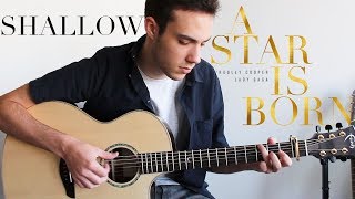 Shallow  Lady Gaga Bradley Cooper Fingerstyle Guitar Cover A Star Is Born [upl. by Allenod]