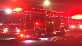 400 SUBSCRIBER SPECIAL Crescent City Fire and Rescue Apparatus  Christmas Light Parade 2021 [upl. by Neeli780]