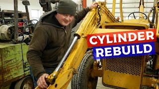 Massey Ferguson Backhoe Bucket Cylinder Rebuild and Other Leaks [upl. by Annaear]