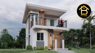 MINIMALIST 2 Storey 3 Bedrooms SMALL HOUSE DESIGN [upl. by Lleda]