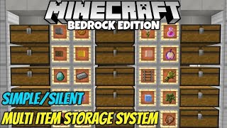 Minecraft Bedrock Silent Multi Item Storage System Tutorial [upl. by Alaine943]