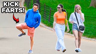 Funny Fart Prank in Central Park Kicking Farts of FURY [upl. by Kimberli]