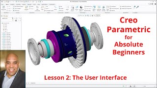 Creo Parametric  Absolute Beginners Lesson 2 Tutorial  The User Interface [upl. by Hairahcez252]