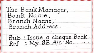 Application Letter for Cheque Book  Application Letter for Issuing Cheque Book in English [upl. by Kcub]