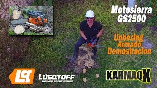 Unboxing  Armado y Puesta en Marcha Motosierra Lusqtoff GS2500 [upl. by Lancey73]