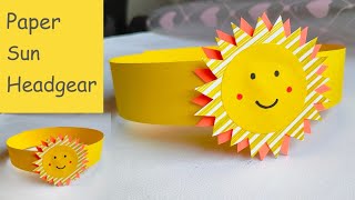 Sun crown craft  Sun headgear  How to make a paper hat [upl. by Osterhus]