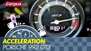 0330  Porsche 911 GT3 992 ACCELERATION amp TOP SPEED [upl. by Eiryt]