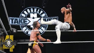 Ricochets leaping hurricanrana launches Cole off the ring NXT TakeOver Brooklyn IV WWE Network [upl. by Skippy773]