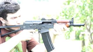 airsoft AK 74 UN open bolt WE shooting [upl. by Docilu]