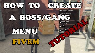 QBCORE  CREATING A BOSSGANG MENU  FIVEM [upl. by Briant853]