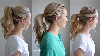 Three Simple Fancy Ponytails  Qs Hairdos  Tessis Hairstyle [upl. by Nnaarat269]