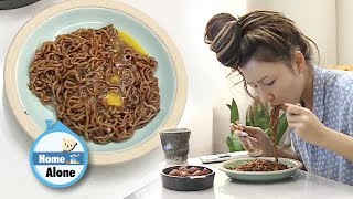 Hwasas Jjajang Ramyeon Mukbang Home Alone Ep 282 [upl. by Fey]