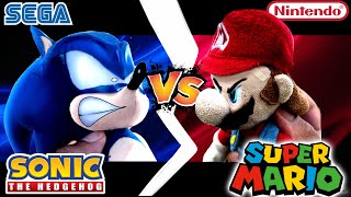 Sonic Vs Mario  Sonic Plush Smackdown [upl. by Yajet]