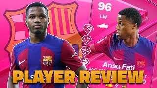 96 FUTTIES ANSU FATI IS INCREDIBLE  FC 24 PLAYER REVIEW [upl. by Yael674]