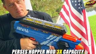 Nerf Rival Perses Mod  Out of Darts 3D Printed Hopper [upl. by Ayoral]