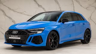 2022 Audi RS3 Launch Edition  Turbo Blue  Walkaround amp Interior  Romans International 4K [upl. by Cirnek]