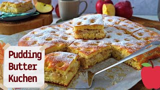 Butterkuchen mit Pudding  Puddingkuchen vom Blech  Blechkuchen SO EINFACH [upl. by Brandyn906]