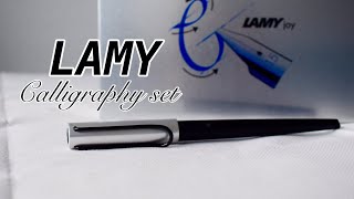 LAMY joy unboxing and review  LAMY calligraphy set  Stub nib fountain pen [upl. by Mailli516]