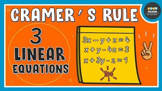 Cramers Rule to Solve a System of 3 Linear Equations  Part 02 [upl. by Marley]