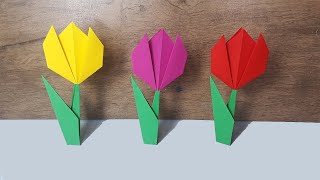 Como Fazer Flor de Papel Origami Muito Fácil  How to Make Paper Flower Origami Very Easy [upl. by Nangatrad]