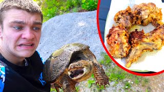 I ATE SNAPPING TURTLE Catch Clean Cook [upl. by Narrat]