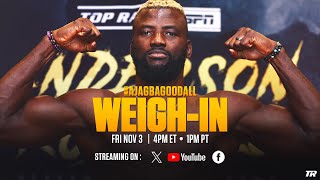 Efe Ajagba vs Joe Goodall  OFFICIAL WEIGHIN [upl. by Aicenra302]