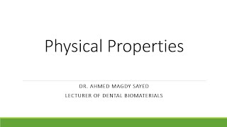 02 physical properties Dental Biomaterials [upl. by Leesen]