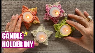 HOW TO CROCHET A CANDLE HOLDER  FOR BEGINNERS  BY LAURA CEPEDA [upl. by Deach]