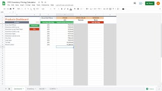 FIFO Inventory Template amp Calculation formula using Spreadsheet [upl. by Erapsag287]