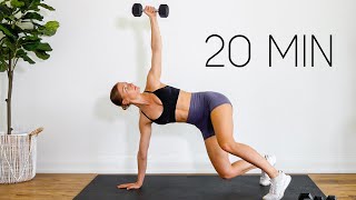 20 MIN FULL BODY WORKOUT With Weights At Home Strength [upl. by Hcnarb]