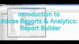 Tutorial Adobe Analytics  Report Builder [upl. by Yekcaj]