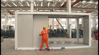 The whole installation process of China prefab Flatpack container house in 6 minutes [upl. by Nommad688]