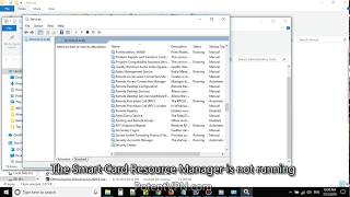 The Smart Card Resource Manager is not running [upl. by Anelas]