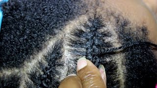 Tutorial  Needle and yarn cornrows aka Wool Stitch Braids [upl. by Neitsirk]