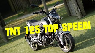 2023 BENELLI TNT 125  TOP SPEED  GPS [upl. by Enilrae758]