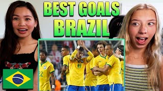 American Girls React to Best Goals Brazil 🇧🇷 [upl. by Ahsinaj]