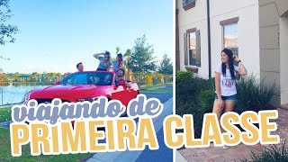 Viajando de Primeira Classe  Andando de Mustang  Vlog 1 Orlando  Fabi Santina [upl. by Ennairol111]