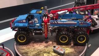 LEGO Technic 42070 42068 and 42069 at TOY FAIR 2017 Spielwarenmesse 6x6 All Terrain Tow Truck [upl. by Imena]