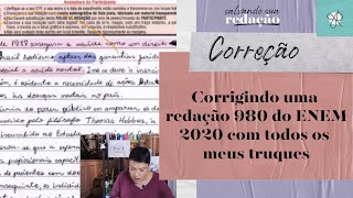 Corrigindo uma redação 980 do ENEM 2020 com todos os meus truques  Jana Rabelo [upl. by Caitlin728]