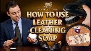 Which leather cleaning product is right for your dress shoes Using the Saphir Leather Cleaning Soap [upl. by Ailene185]