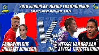 Delrue  Moinard vs Van Der Aar  Tirtosentono XD Final  European Jnr C’ships 2018 [upl. by Jens]