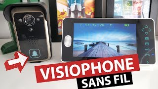 SONNETTE DE PORTE INTERPHONE WIFI AVEC ÉCRAN 7quot  VISION NOCTURNE IP55 DÉTECTION DE MOUVEMENT [upl. by Nnyw]