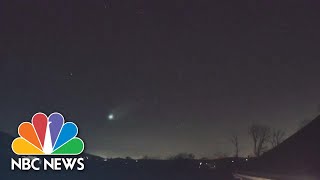 Watch Meteor Blazes Across Night Sky In Northeast  NBC News NOW [upl. by Bronwyn]