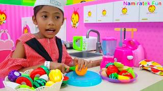 Mainan Anak Koki Cilik Main Masakmasakan  Serving Cooking Pretend Food Toys [upl. by Ranitta]