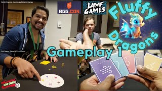 Fluffy Dragons  Gameplay 1  Set Collection Spatial Dueler  Lamf Games  BGG Con 23 [upl. by Oruam]