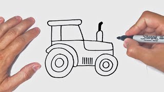 How to draw a Tractor Step by Step [upl. by Nessej145]