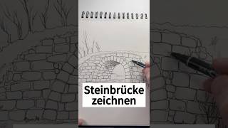 Steinbrücke mir einem Bach zeichnen  Schritt für Schritt Tutorial zeichnen zeichenidee [upl. by Theona]